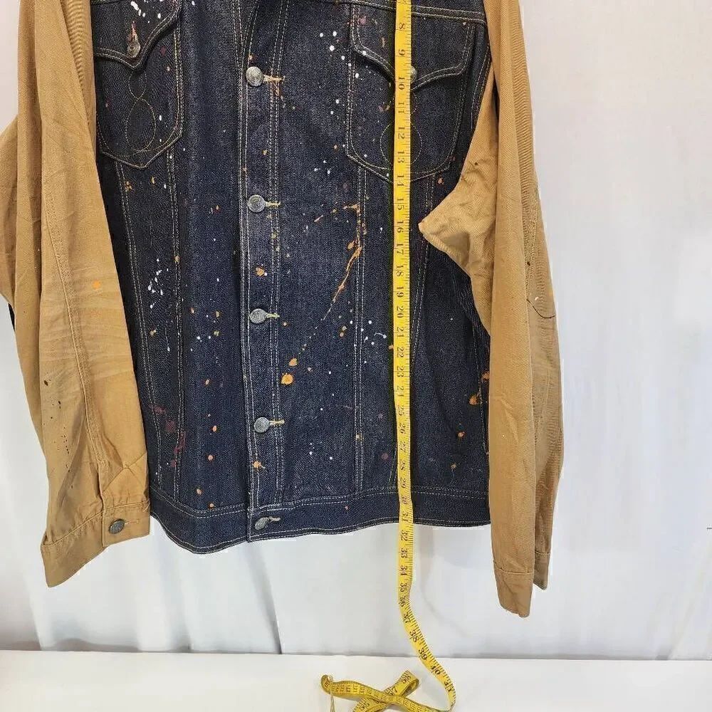 Eight 732 Paint Splashed Denim Jacket Size 5XL k - Picture 3 of 9
